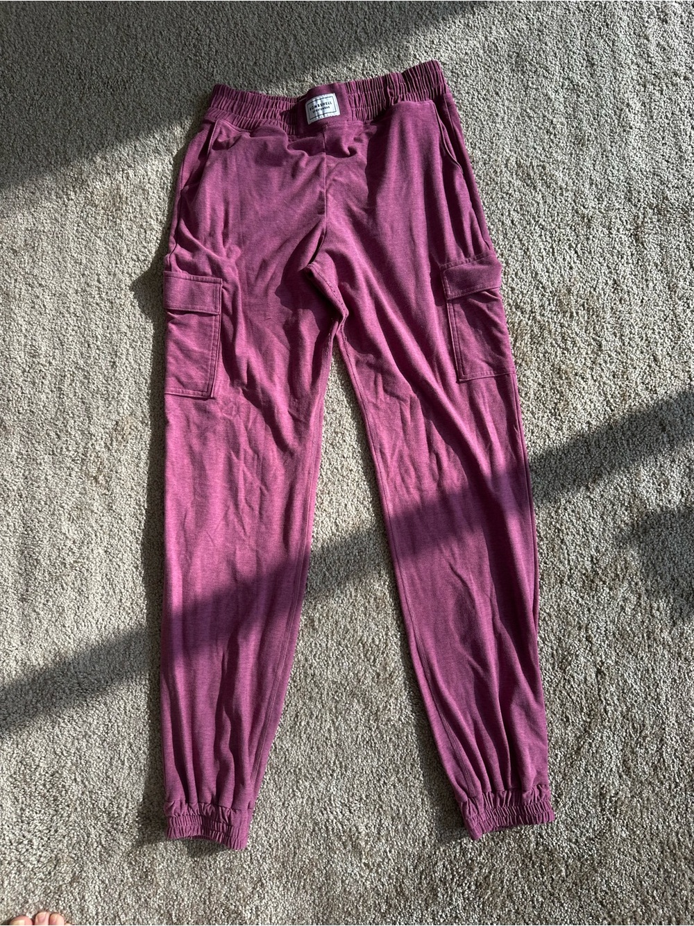 Bombshell Sportswear Women's Cargo Jogger Pants in Wine Berry